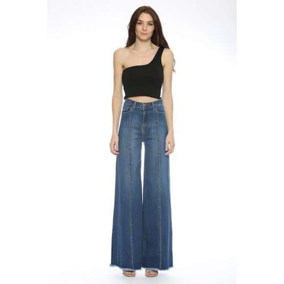 Premium Denim Front Seam High Waist Flare Leg - Picture 5 of 5